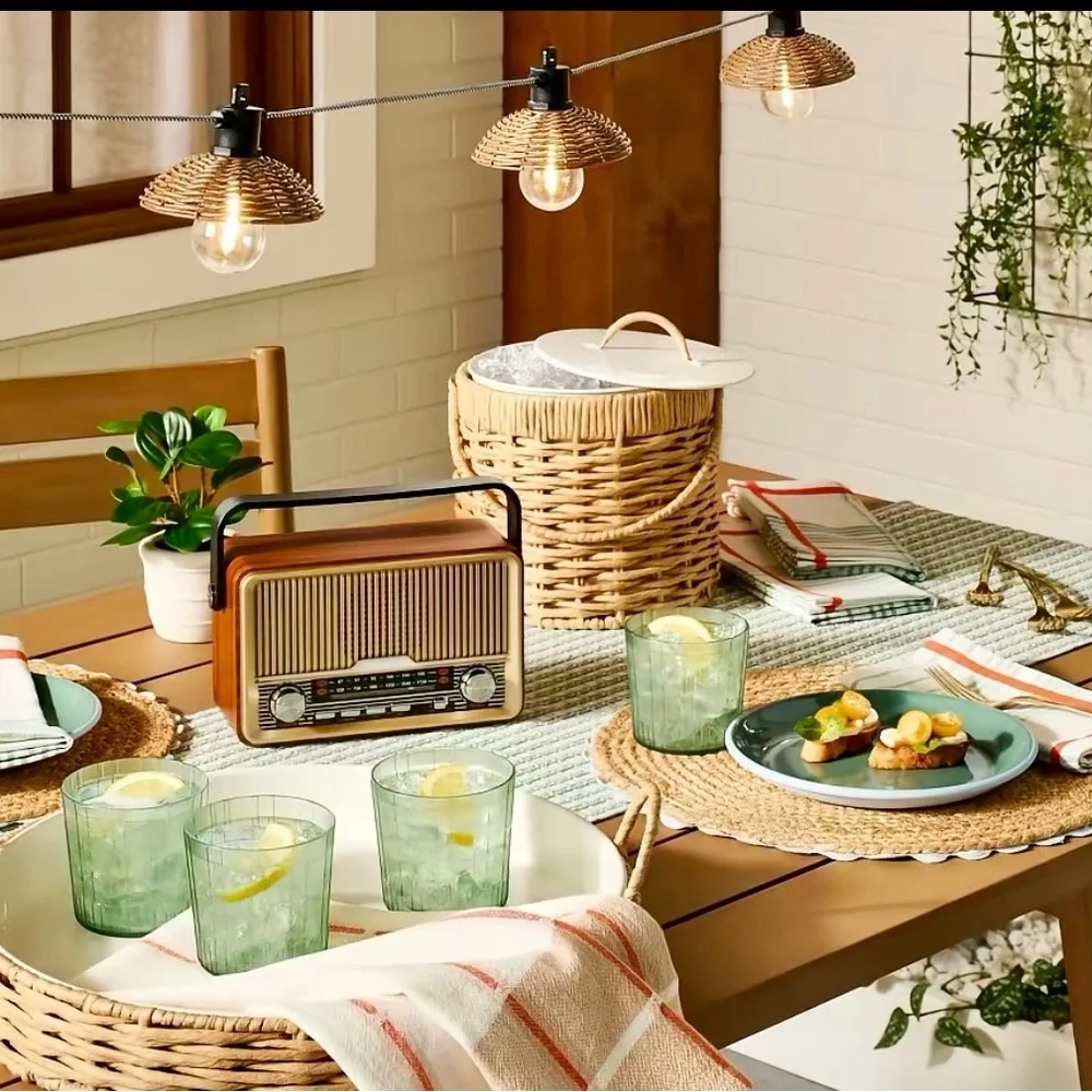 Natural Woven Ice Bucket  Basket with Lid